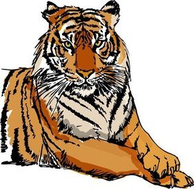 Detail Free Tiger Clipart Nomer 27