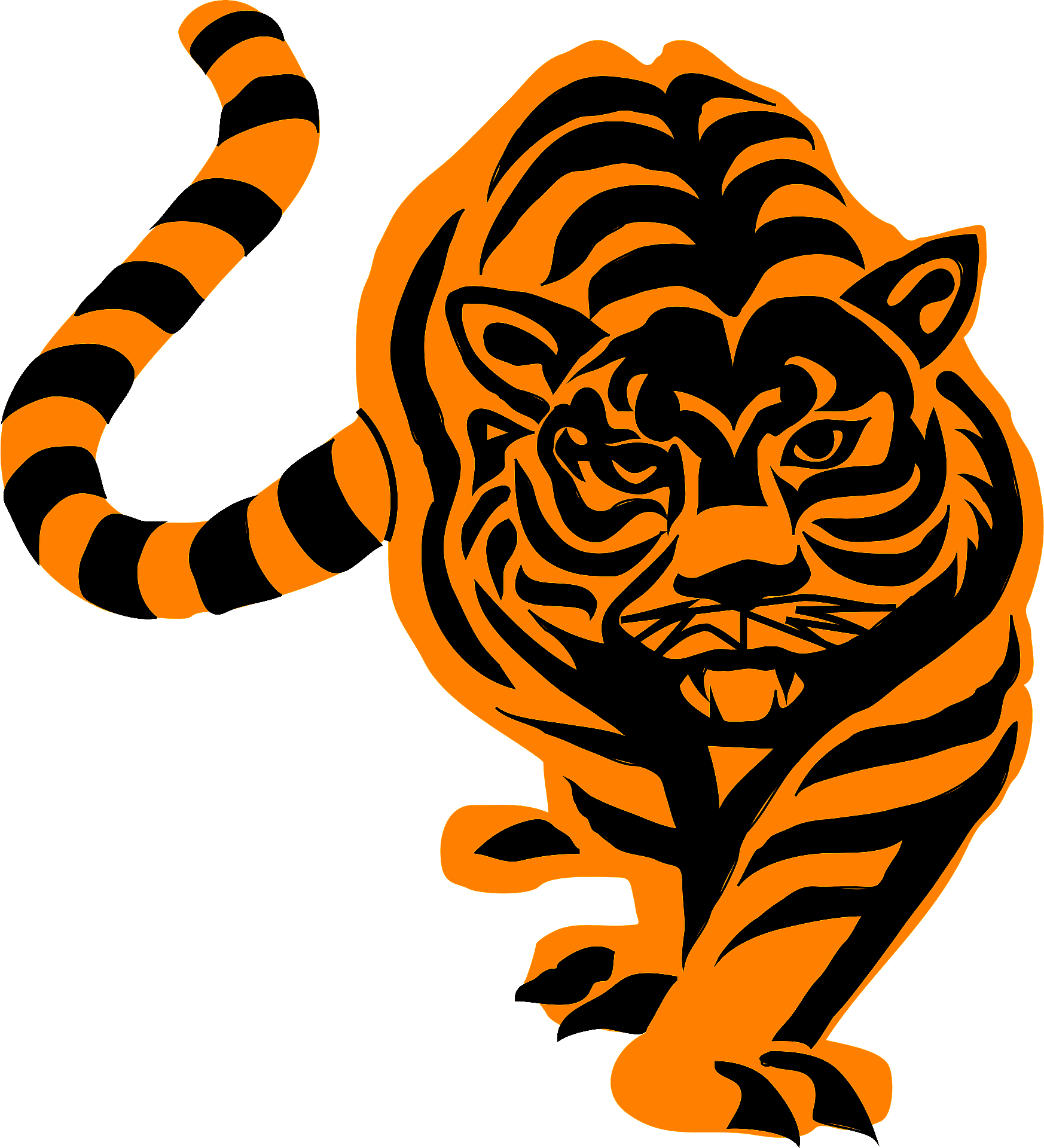 Detail Free Tiger Clipart Nomer 37