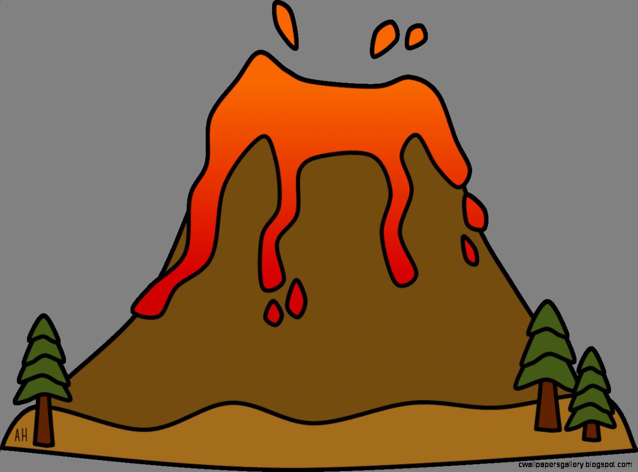 Detail Free Volcano Clipart Nomer 24