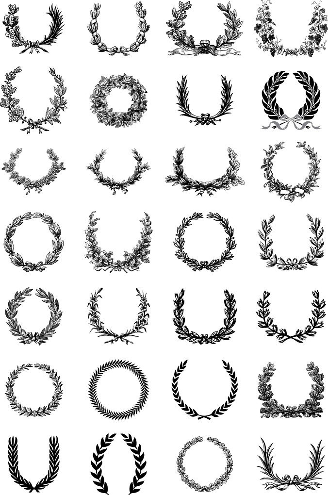 Detail Free Wreath Vector Nomer 19