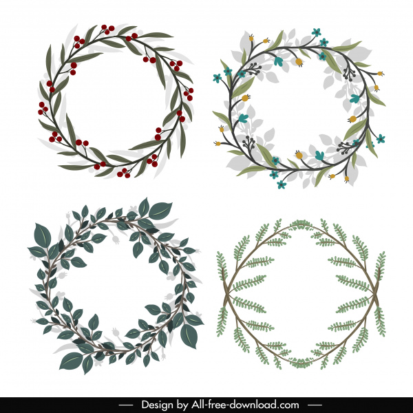 Detail Free Wreath Vector Nomer 33