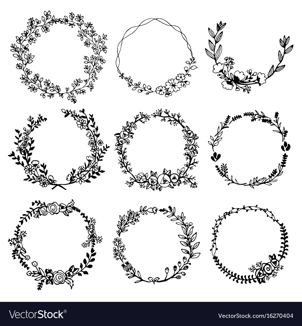 Detail Free Wreath Vector Nomer 35