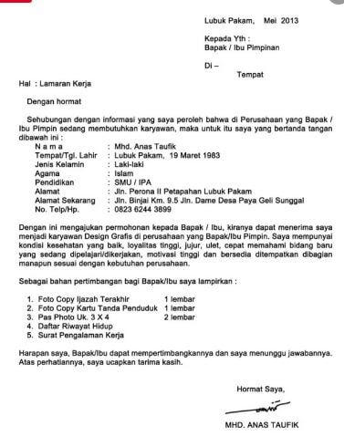 Detail Fresh Graduate Surat Lamaran Kerja Nomer 27