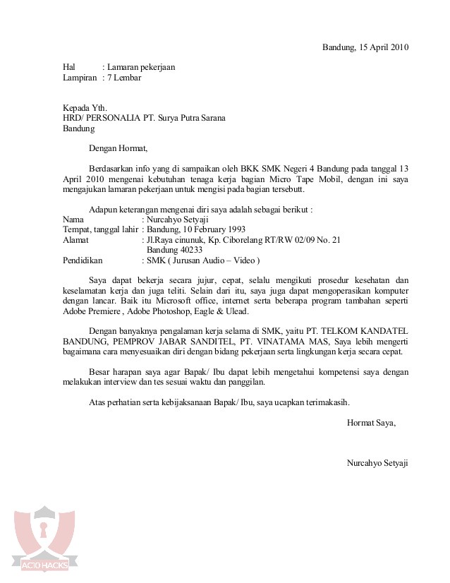 Detail Fresh Graduate Surat Lamaran Kerja Nomer 37