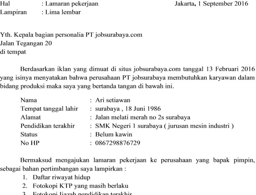 Detail Fresh Graduate Surat Lamaran Kerja Nomer 45