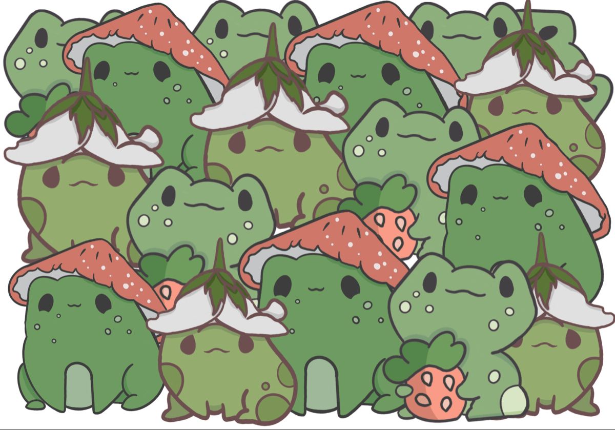 Frog And Mushroom Wallpaper - KibrisPDR