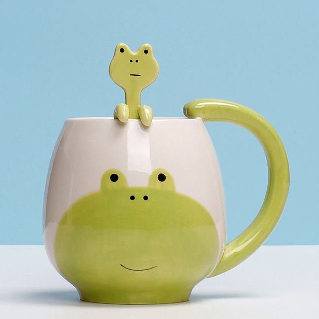 Detail Frog Mug With Spoon Nomer 13