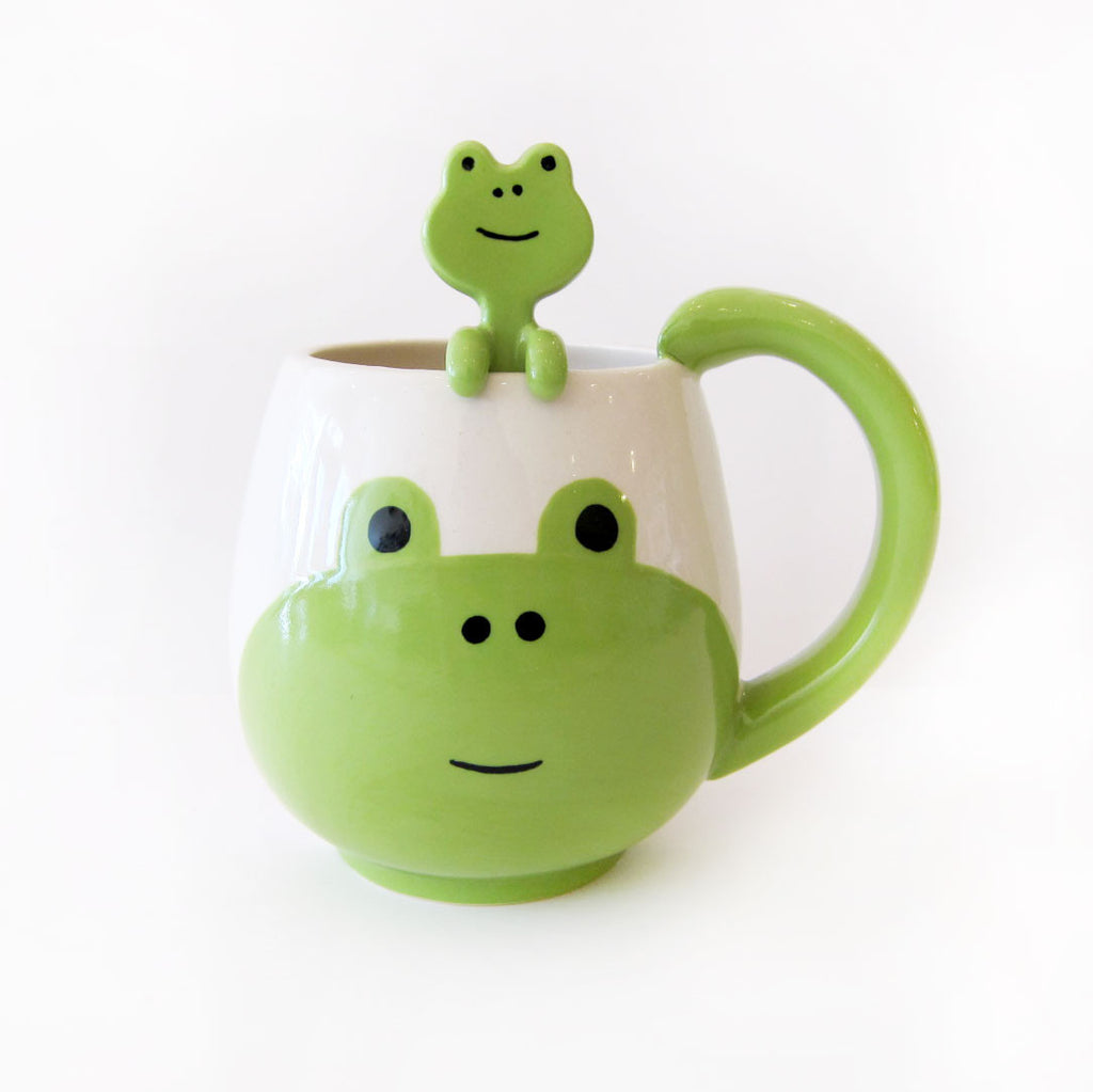 Detail Frog Mug With Spoon Nomer 3