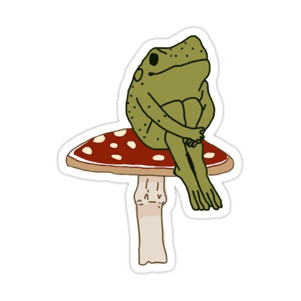 Detail Frog On Mushroom Drawing Cute Nomer 16