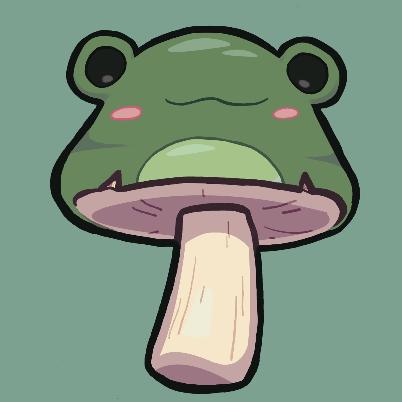 Detail Frog On Mushroom Drawing Cute Nomer 24