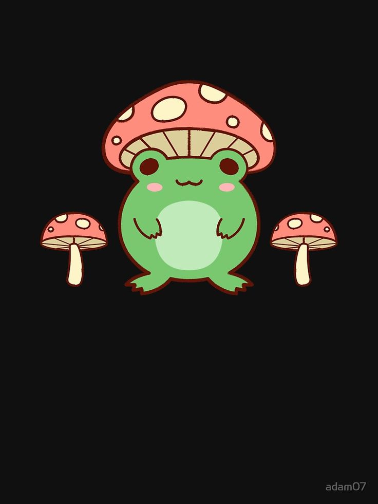 Detail Frog On Mushroom Drawing Cute Nomer 25