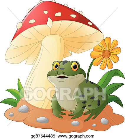 Detail Frog On Mushroom Drawing Cute Nomer 32