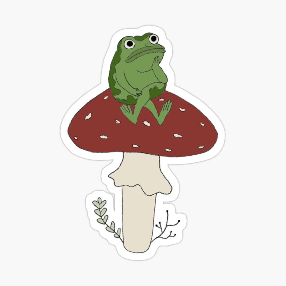 Detail Frog On Mushroom Drawing Cute Nomer 47