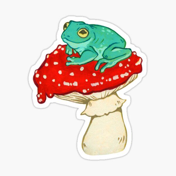 Detail Frog On Mushroom Drawing Cute Nomer 6