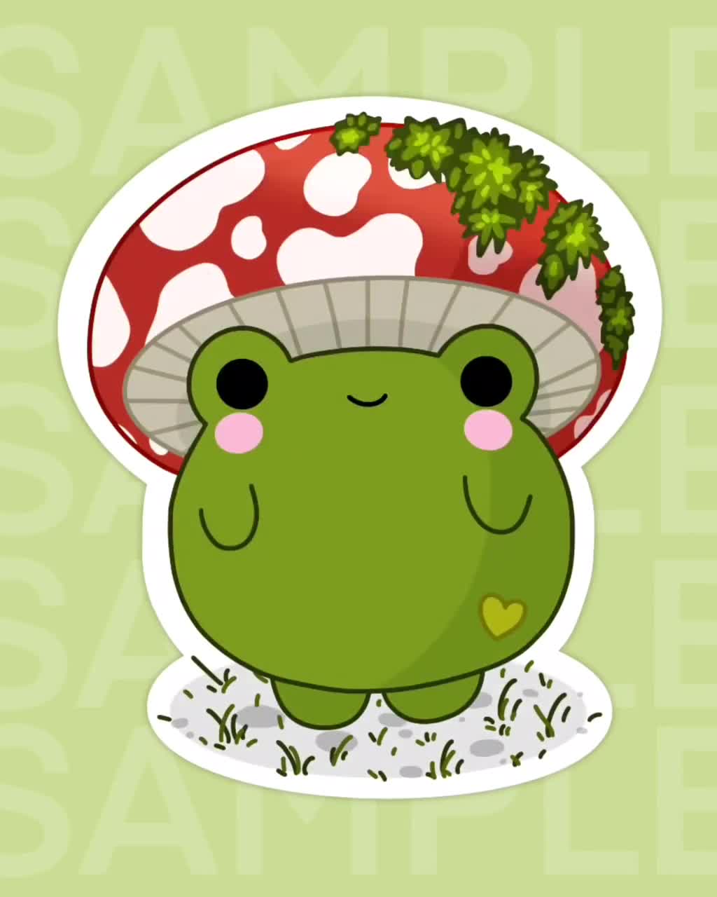 Detail Frog On Mushroom Drawing Cute Nomer 9
