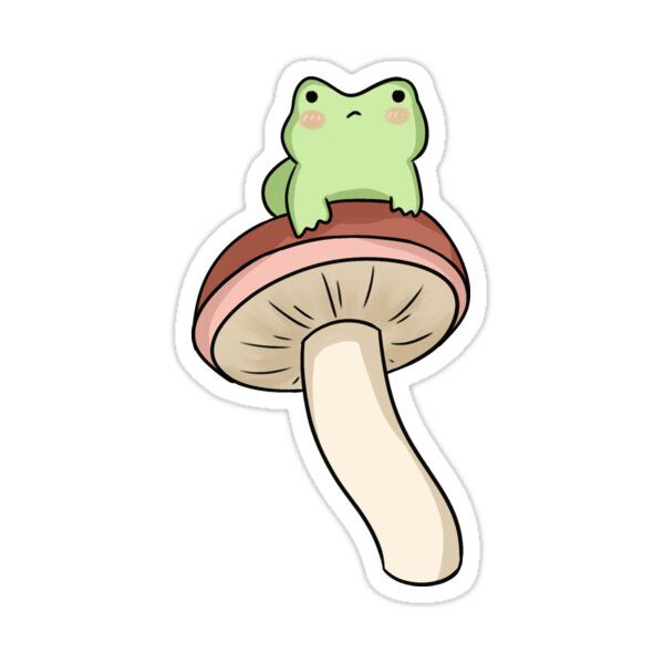 Detail Frog On Mushroom Drawing Cute Nomer 10