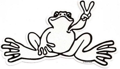 Detail Frog Peace Sign Sticker Nomer 3