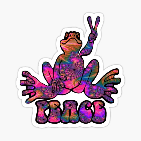Detail Frog Peace Sign Sticker Nomer 38