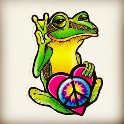 Detail Frog Peace Sign Sticker Nomer 48