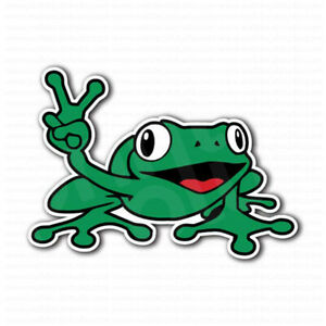 Detail Frog Peace Sign Sticker Nomer 6