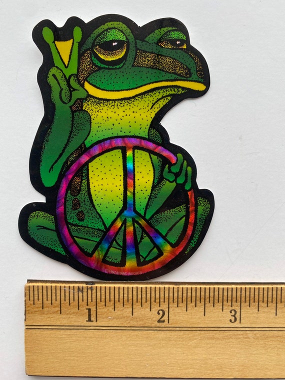 Detail Frog Peace Sign Sticker Nomer 50