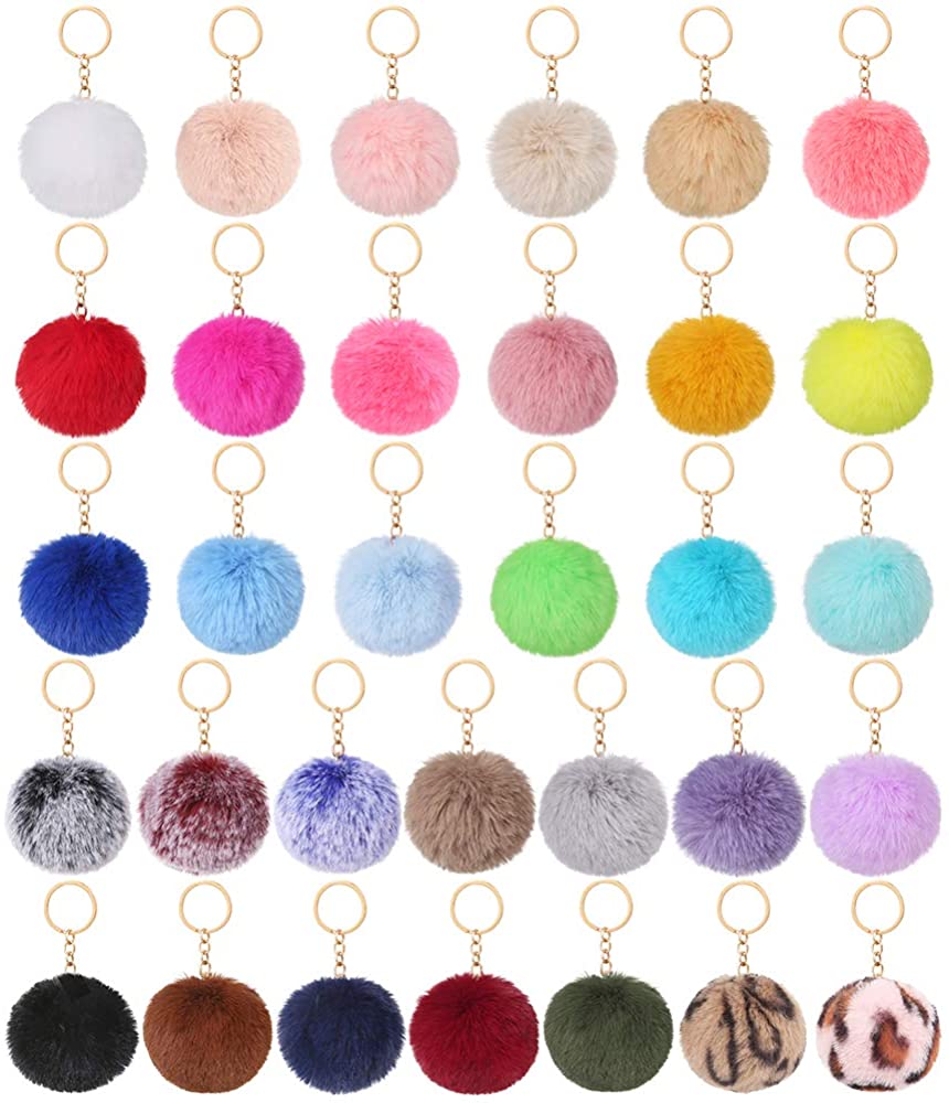 Detail Fur Ball Keychain Ebay Nomer 37