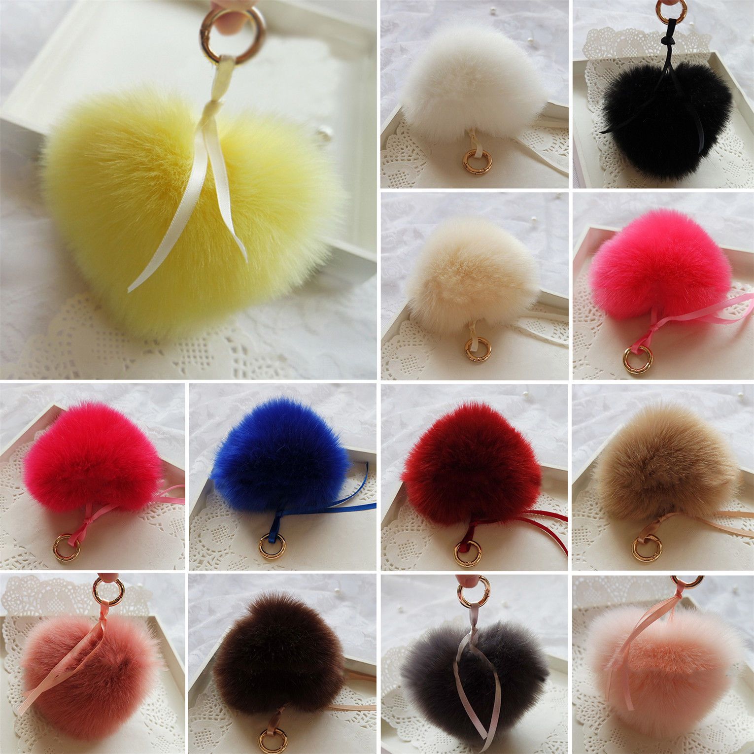 Detail Fur Ball Keychain Ebay Nomer 51