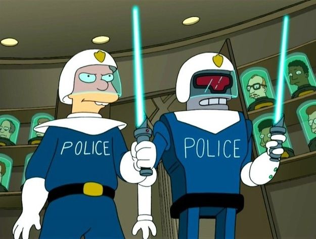 Detail Futurama Police Robot Nomer 7