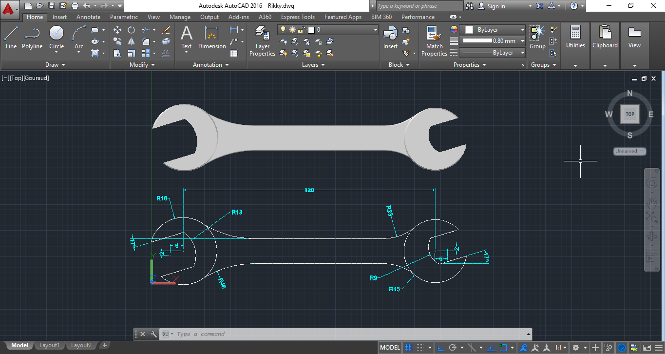 Detail Gambar 3 Dimensi Autocad Nomer 45