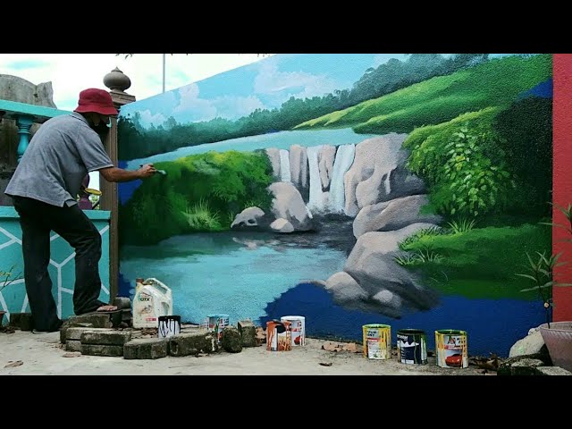 Detail Gambar 3d Air Terjun Di Tembok Nomer 26