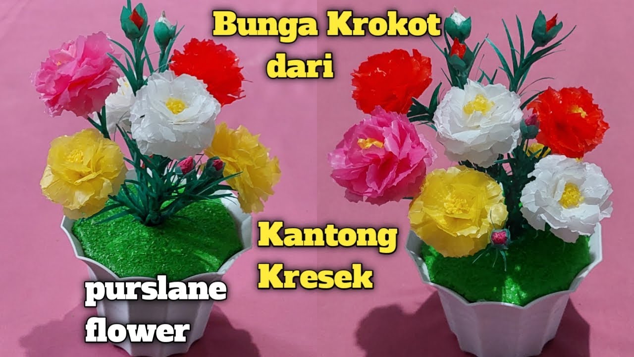 Detail Bunga Dari Kantong Plastik Warna Warni Nomer 55