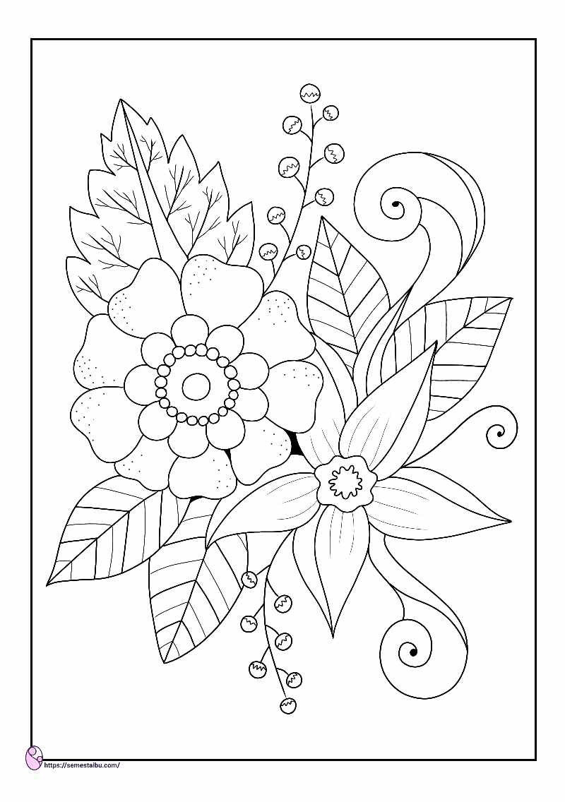 Detail Bunga Gambar Mewarnai Bunga Nomer 17