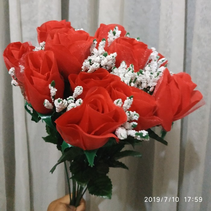 Detail Bunga Plastik Mawar Merah Nomer 7