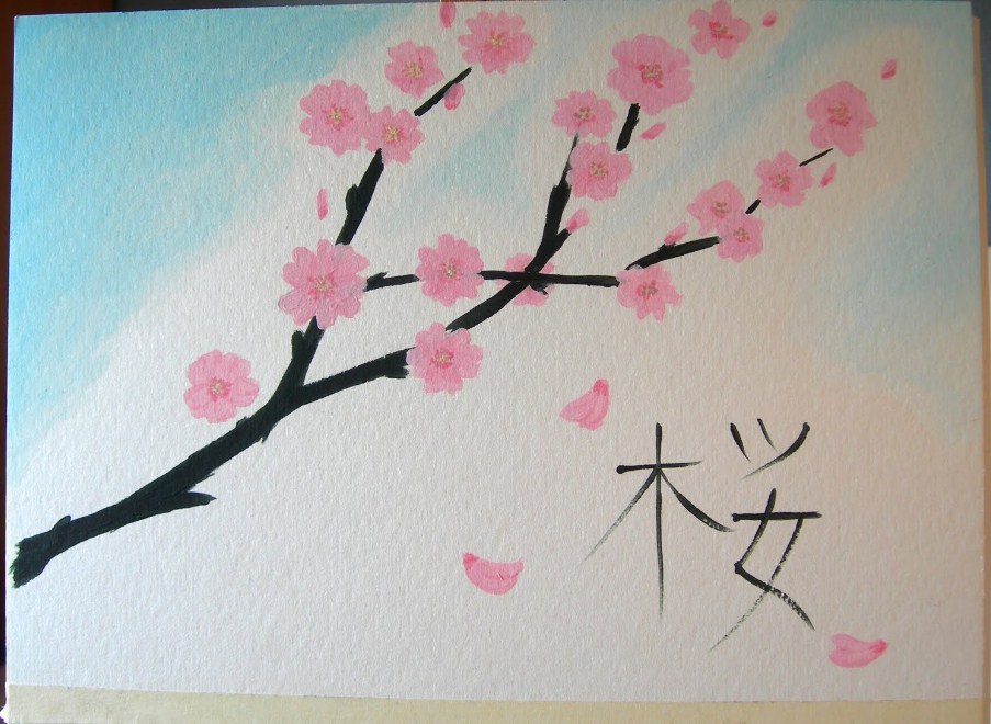 Detail Bunga Sakura Lukisan Nomer 14