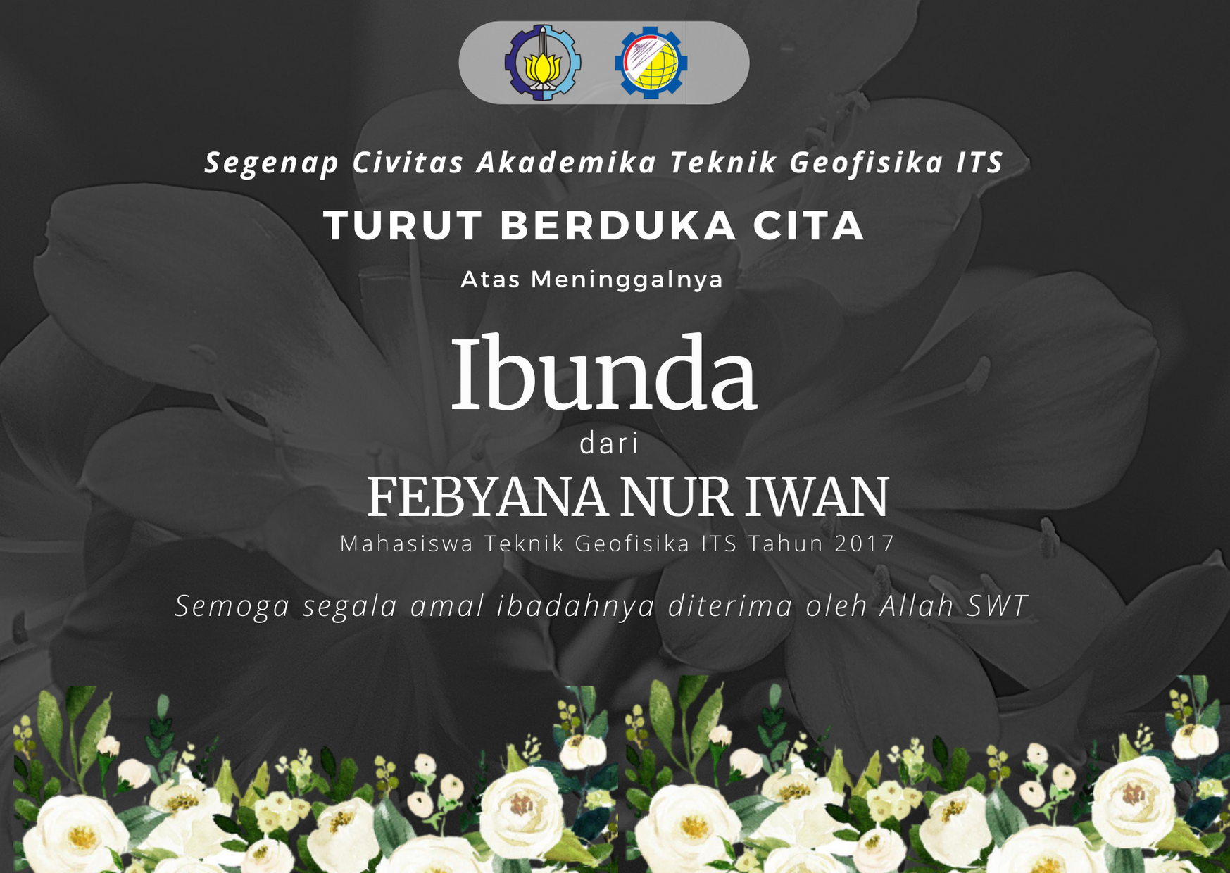 Bunga Turut Berduka Cita Png