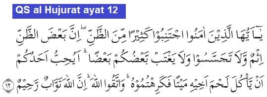 Detail Bunyi Surat Al Hujurat Ayat 12 Nomer 11