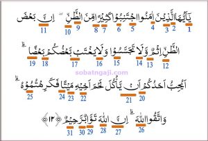 Detail Bunyi Surat Al Hujurat Ayat 12 Nomer 22