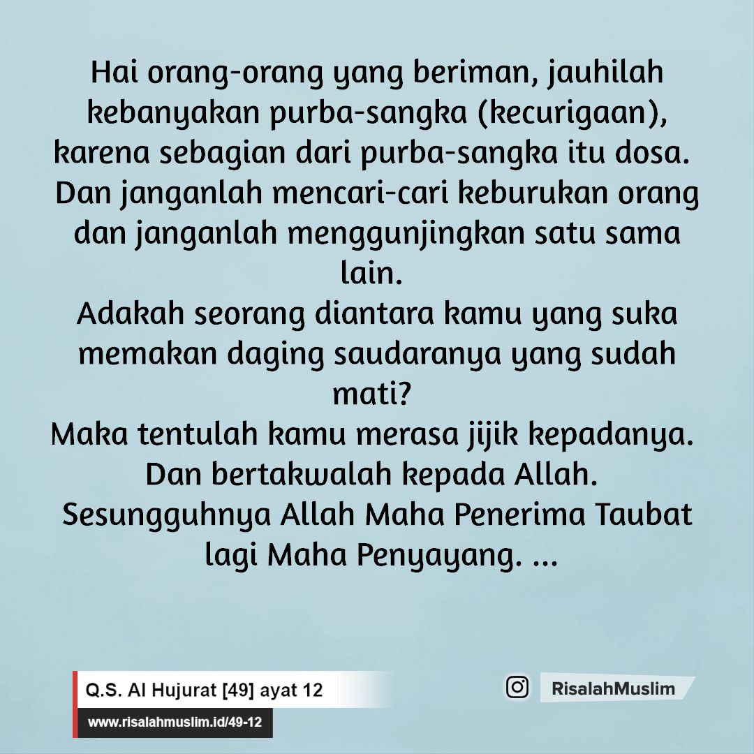 Detail Bunyi Surat Al Hujurat Ayat 12 Nomer 23