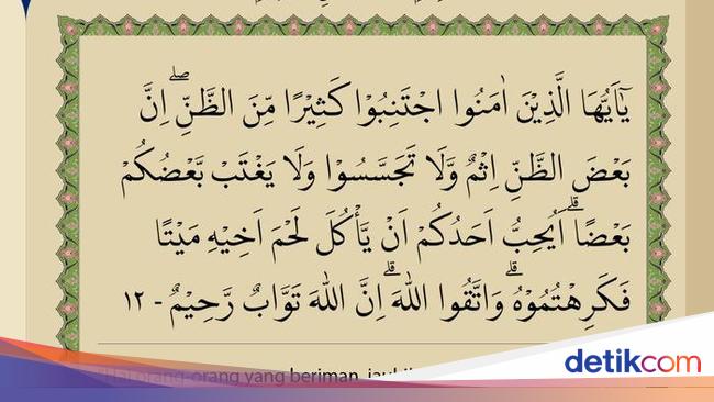 Detail Bunyi Surat Al Hujurat Ayat 12 Nomer 26