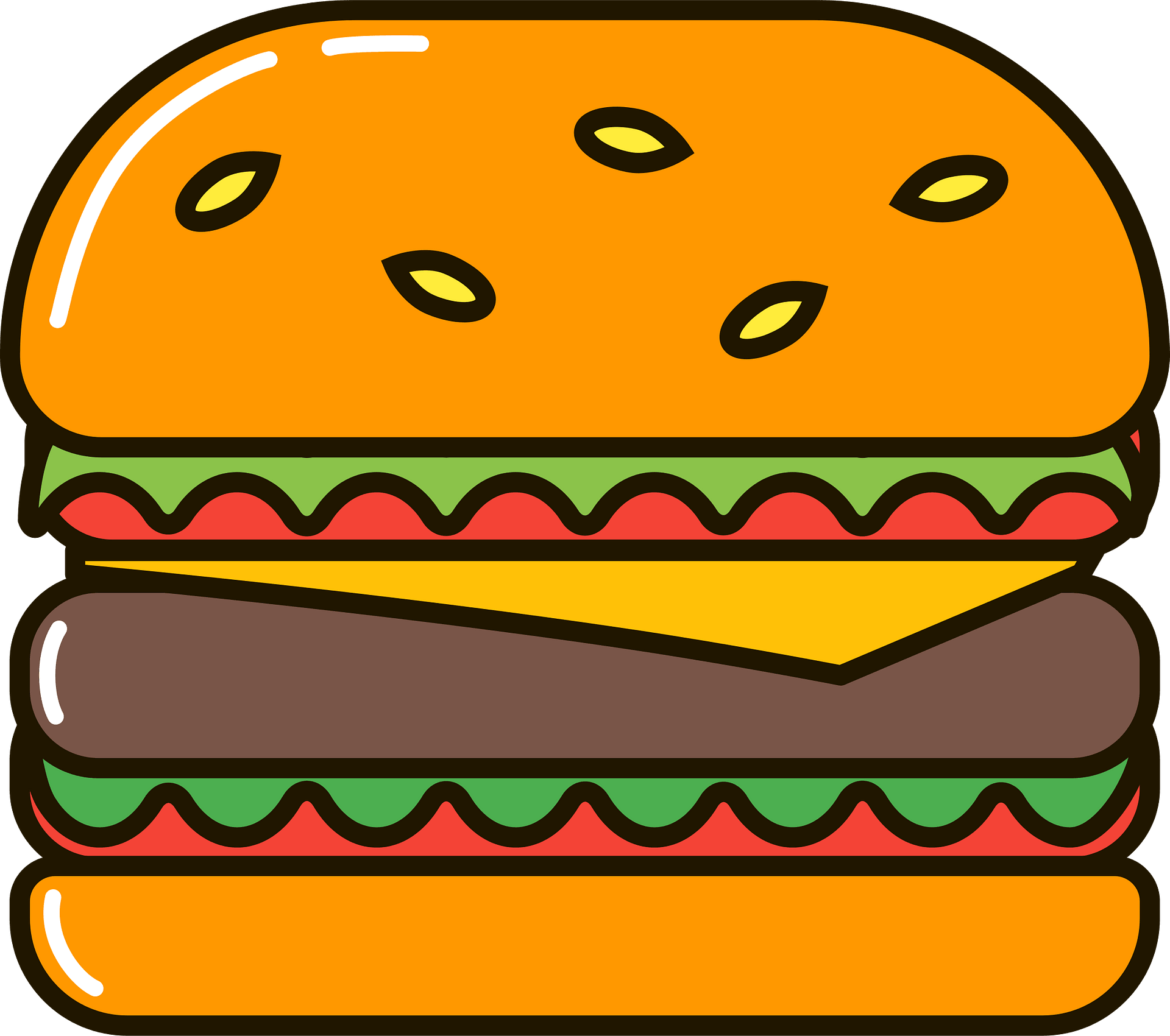 Detail Burger Clipart Transparent Background Nomer 30