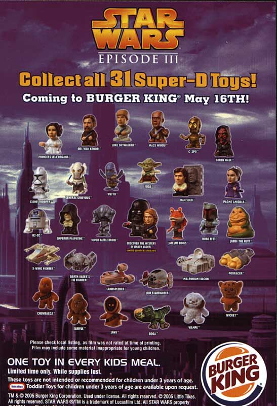 Detail Burger King Darth Vader Nomer 47
