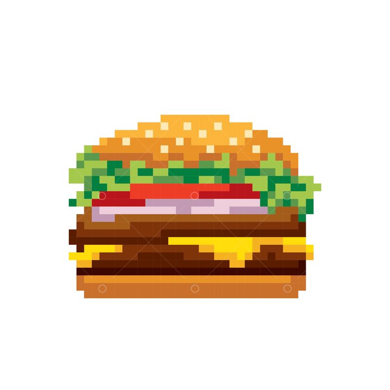 Detail Burger Pixel Art Nomer 13