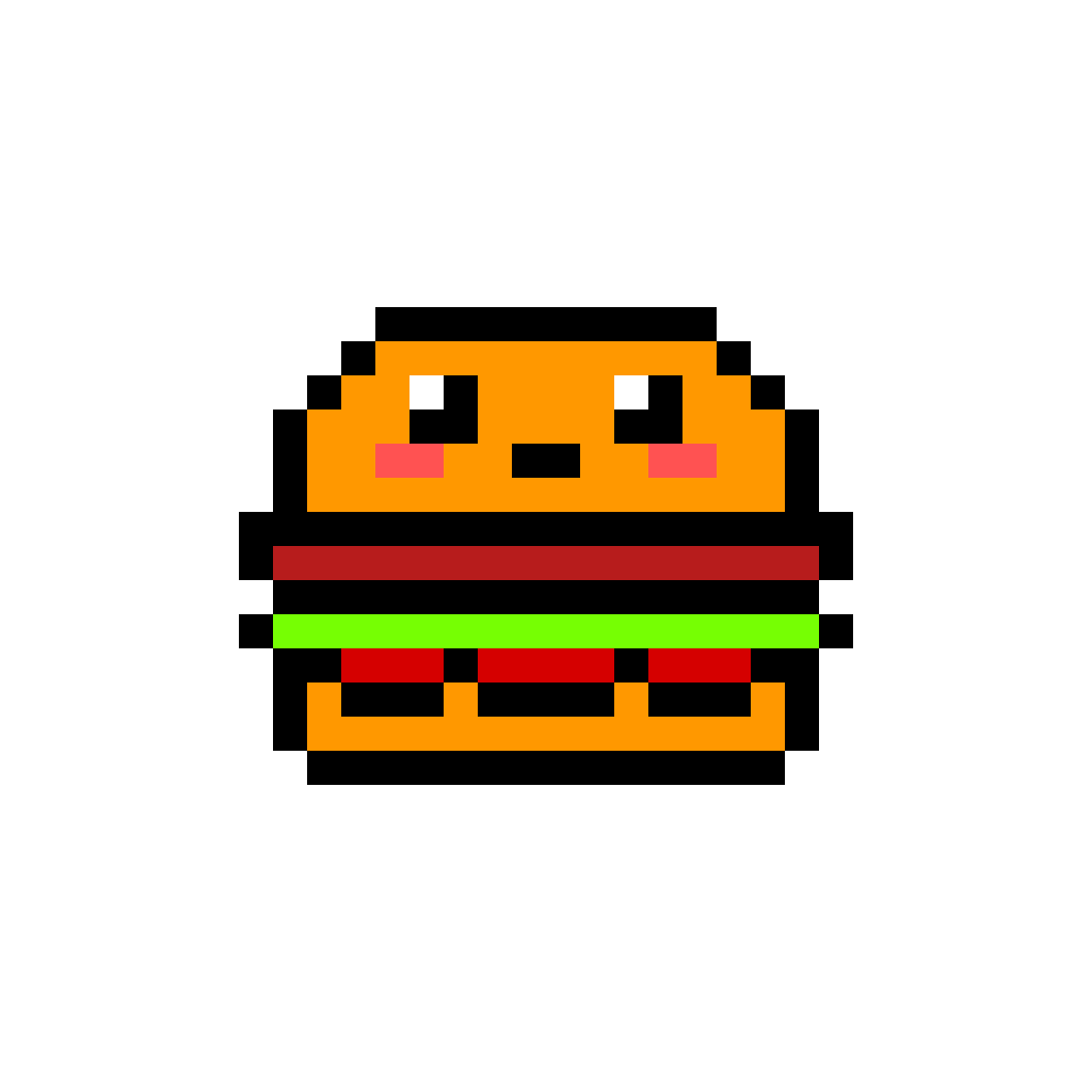 Detail Burger Pixel Art Nomer 14