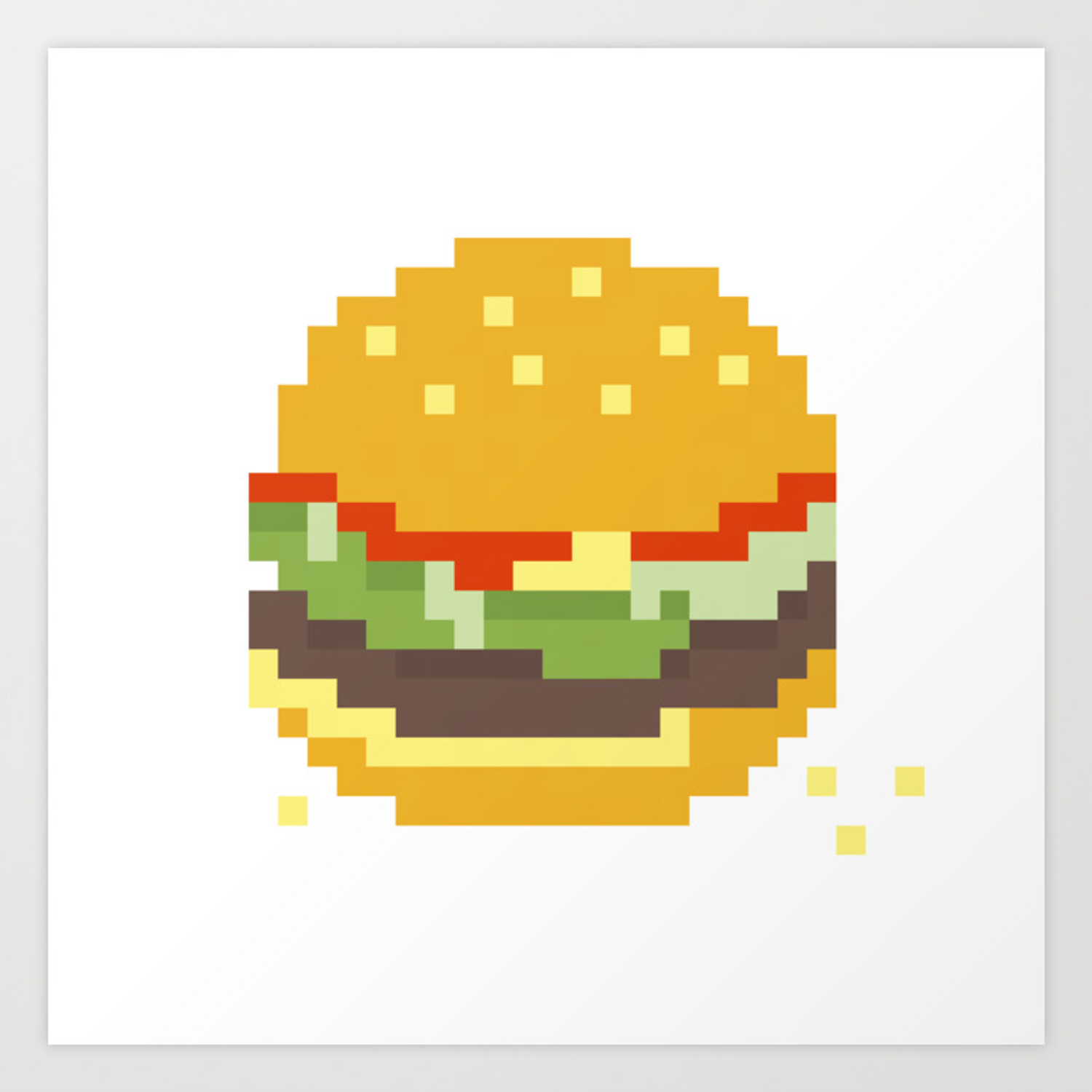 Detail Burger Pixel Art Nomer 15