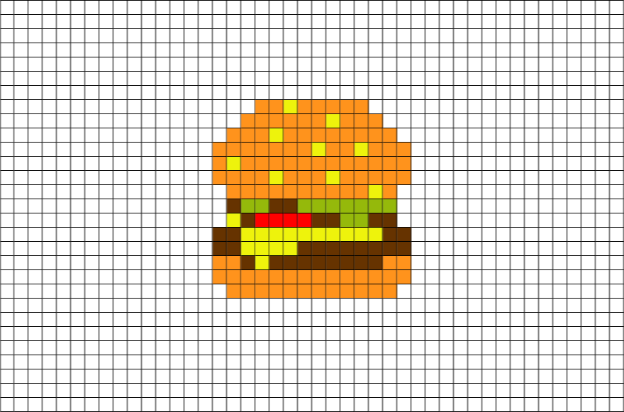 Detail Burger Pixel Art Nomer 19