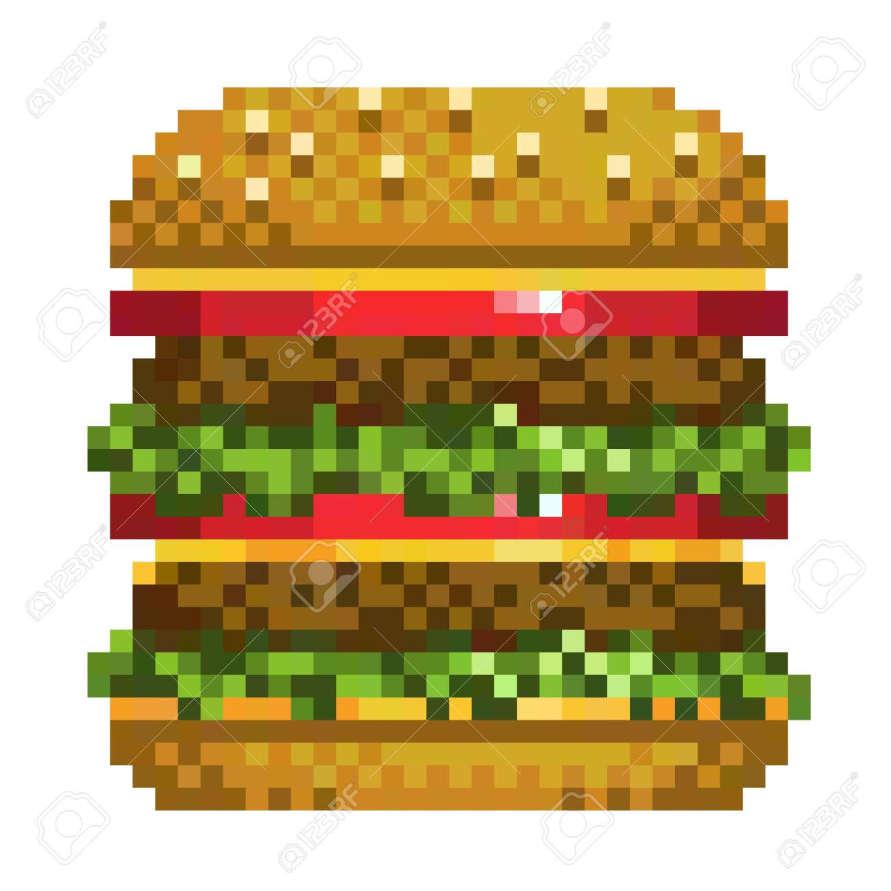 Detail Burger Pixel Art Nomer 21