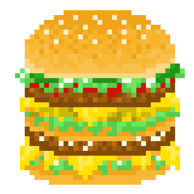 Detail Burger Pixel Art Nomer 24