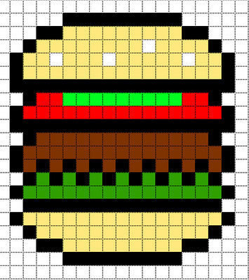 Detail Burger Pixel Art Nomer 25