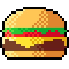 Detail Burger Pixel Art Nomer 26