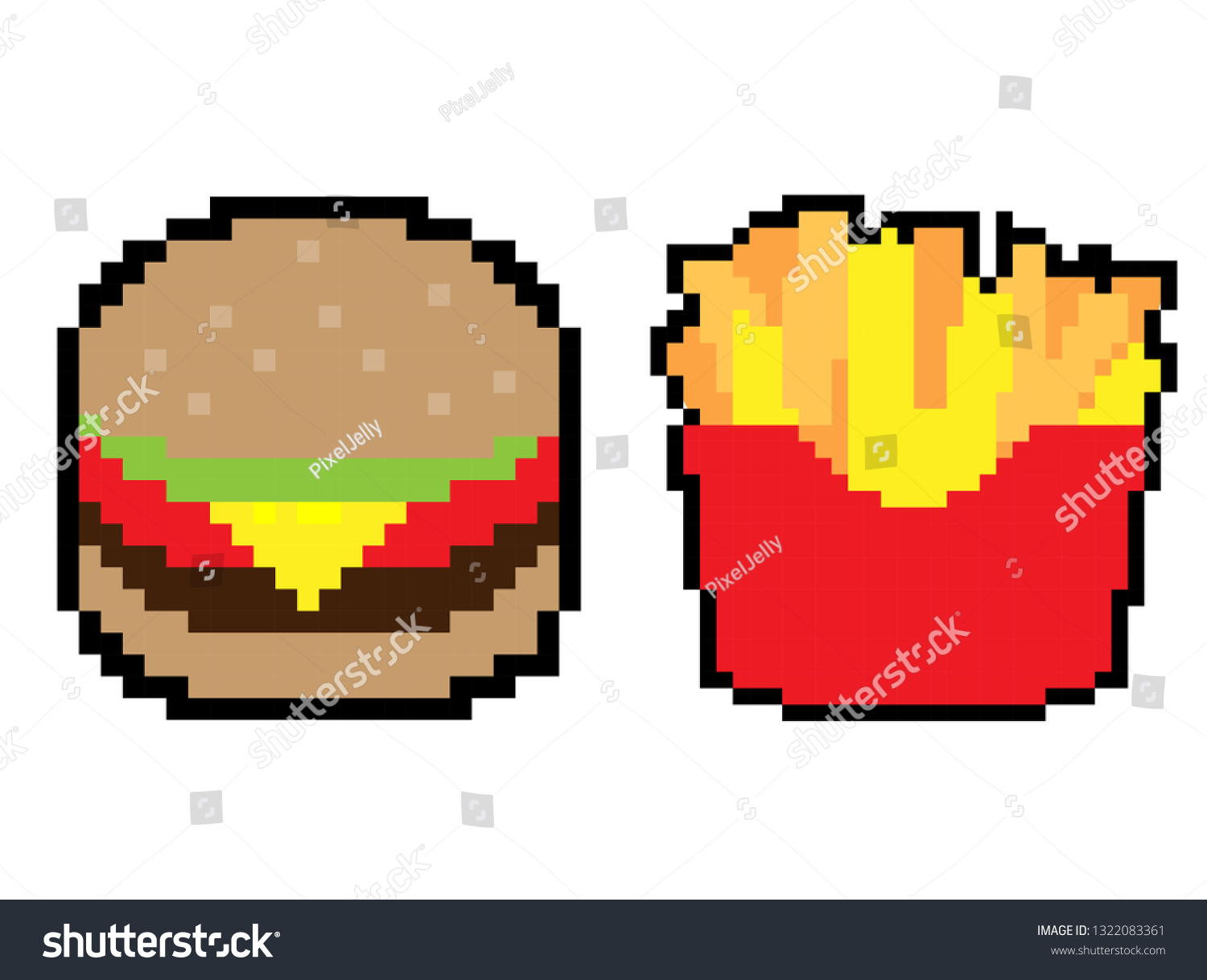 Detail Burger Pixel Art Nomer 40